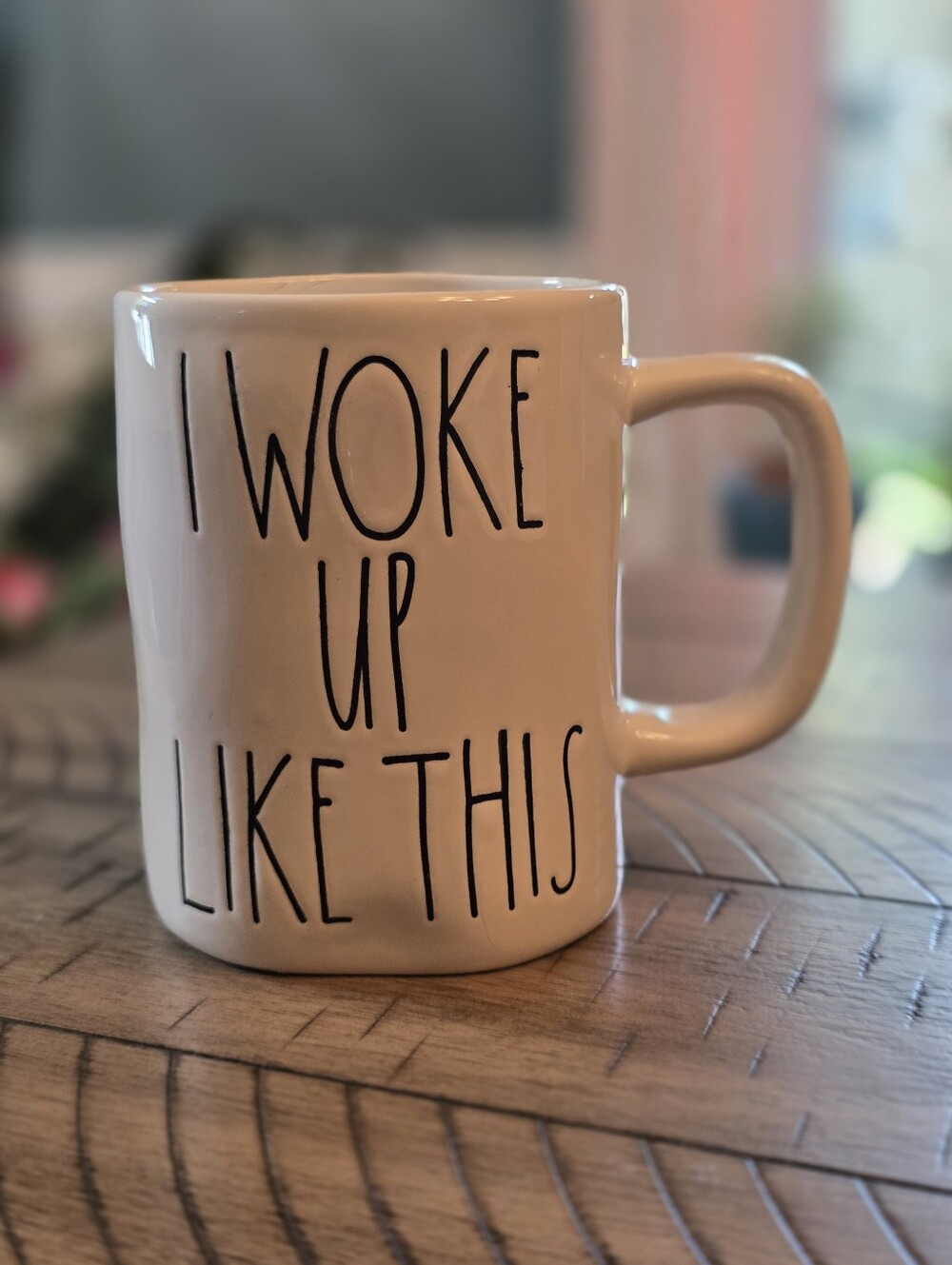 Rae Dunn Cream Ceramic Mug with Hand-Lettered Detail